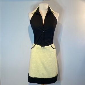 Rock Steady 2pc skirt & halter top set yellow and black dagger design size M/L